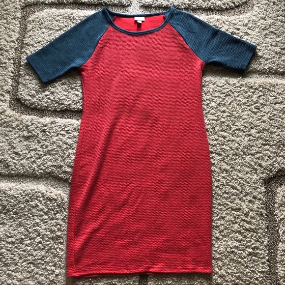 Lularoe Julie Solid Red and Blue - Picture 2 of 3